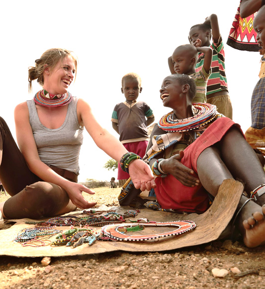 Beading with Maasai in Kenya