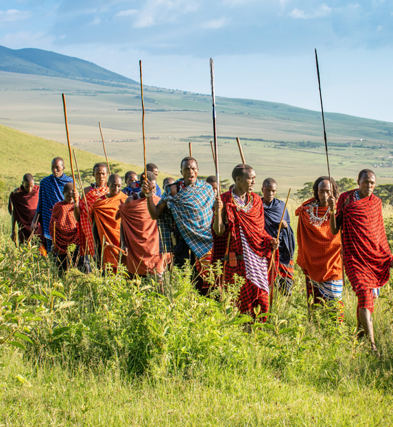 Maasai on walking safari in Tanzania