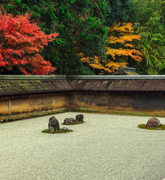 Ryoan-ji rock garden in Japan