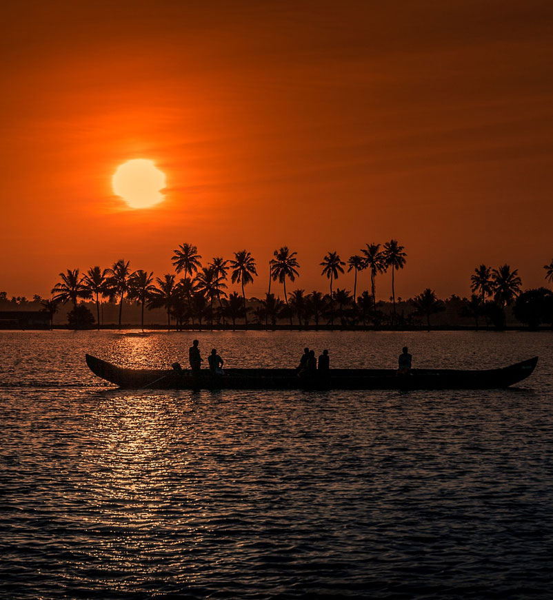 Sunset in Kerala, India
