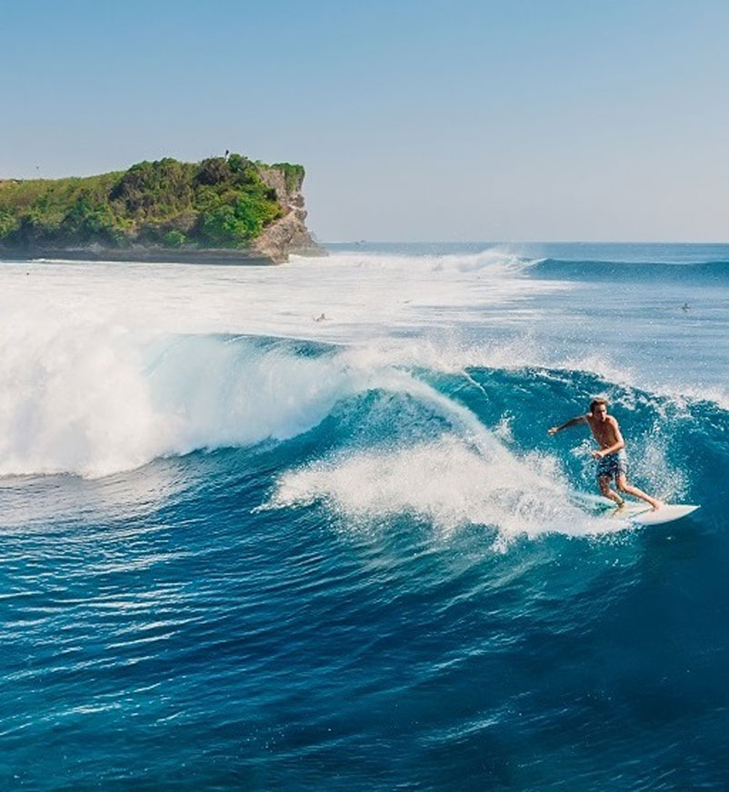 Surfing in Tabanan in Bali