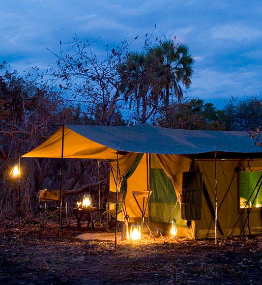 Mobile camp on Zambia walking safari