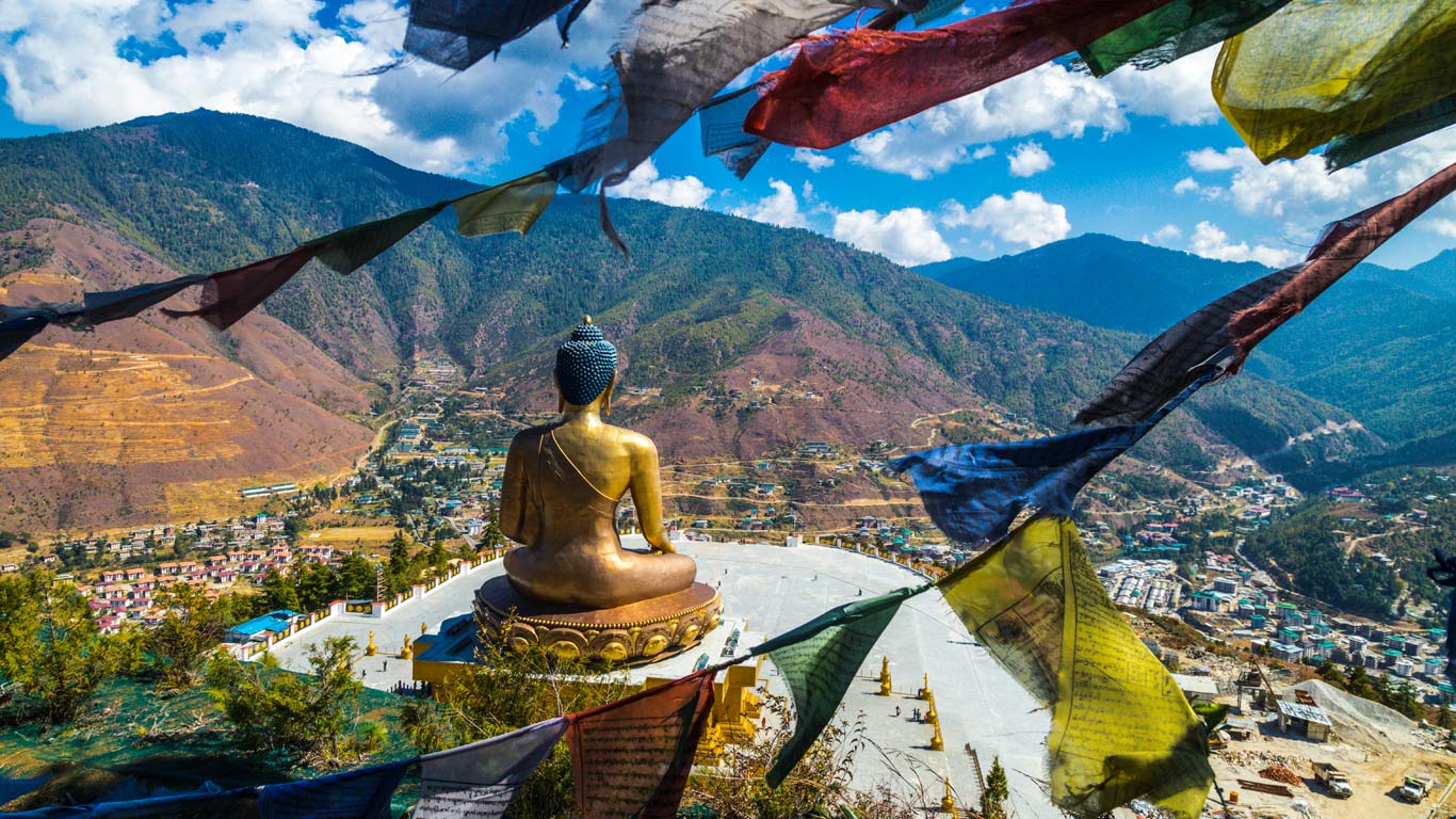 Statue of Buddah near Thimpu in Bhutan