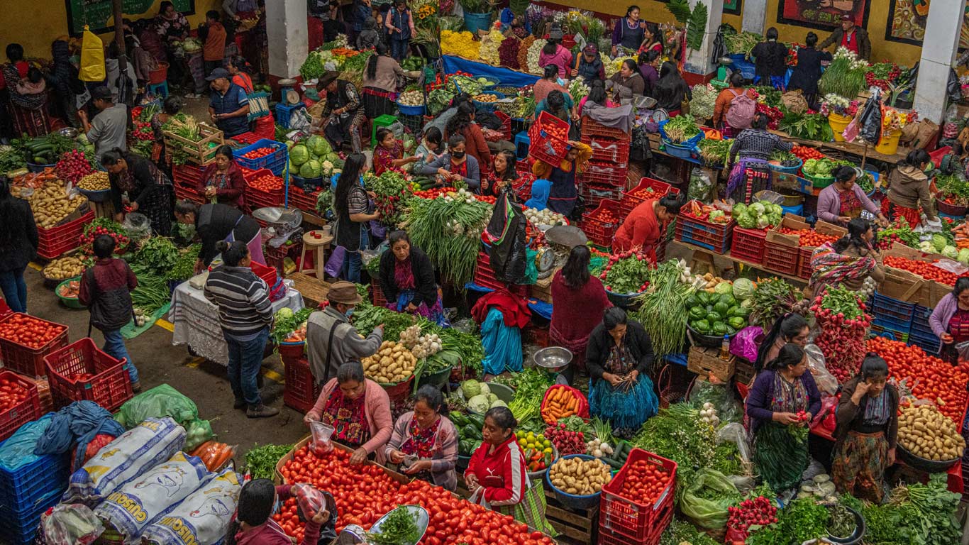 Busy market in Chichicastenango, Guatemala