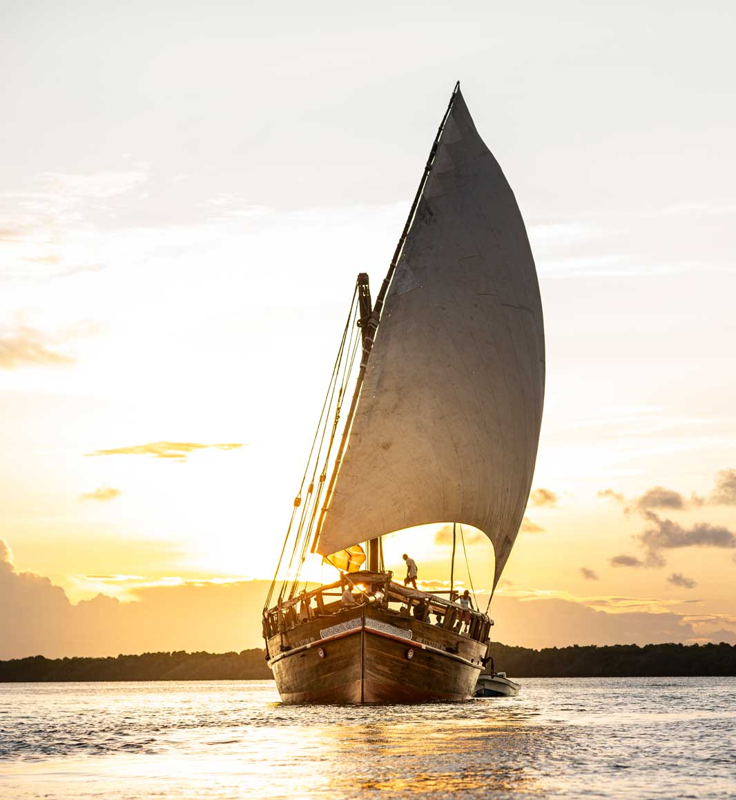 Sunset sailing on Tusitiri dhow in Lamu Archipelago, Kenya