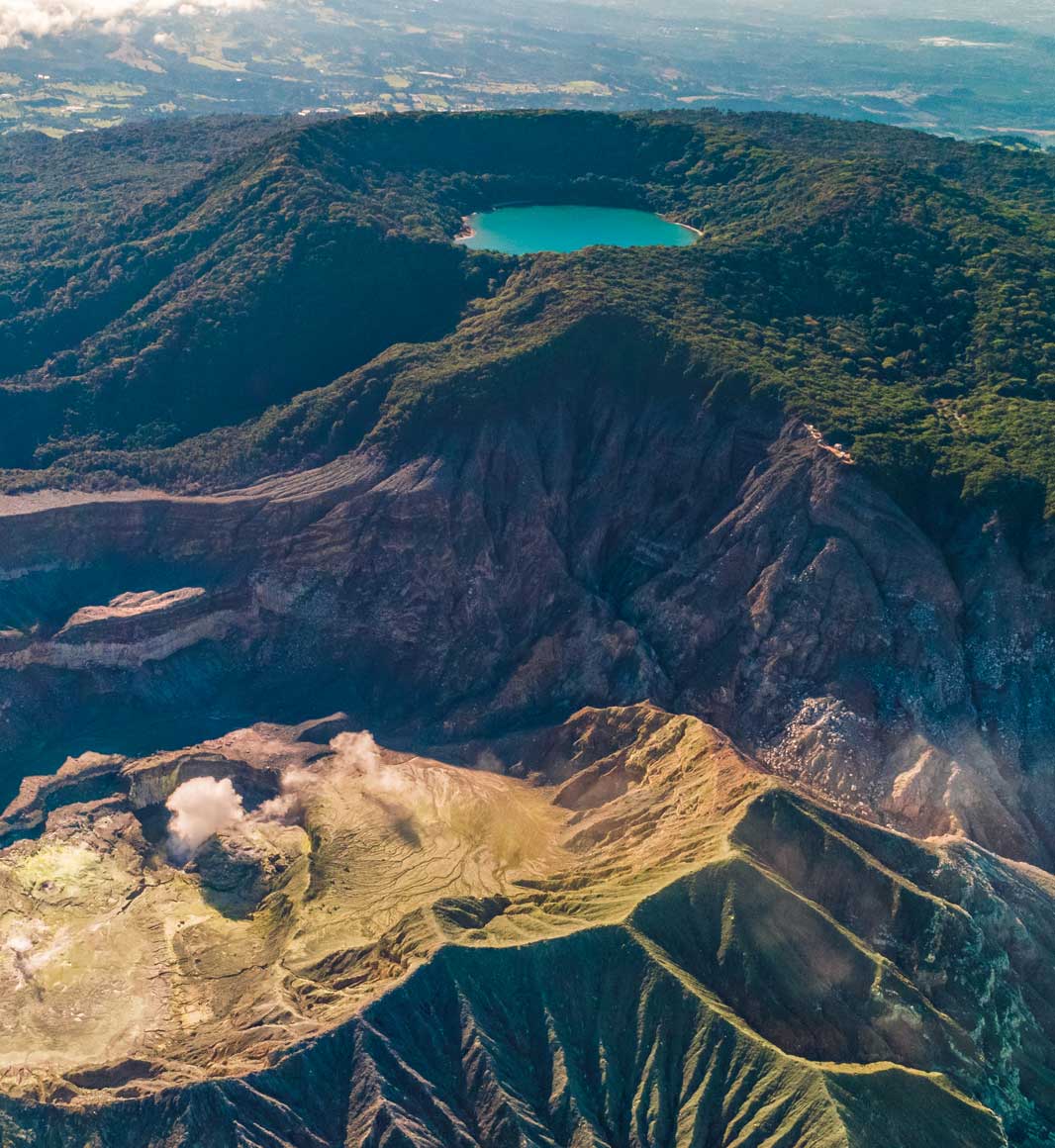 Volcanic craters in Aerea in Costa Rica