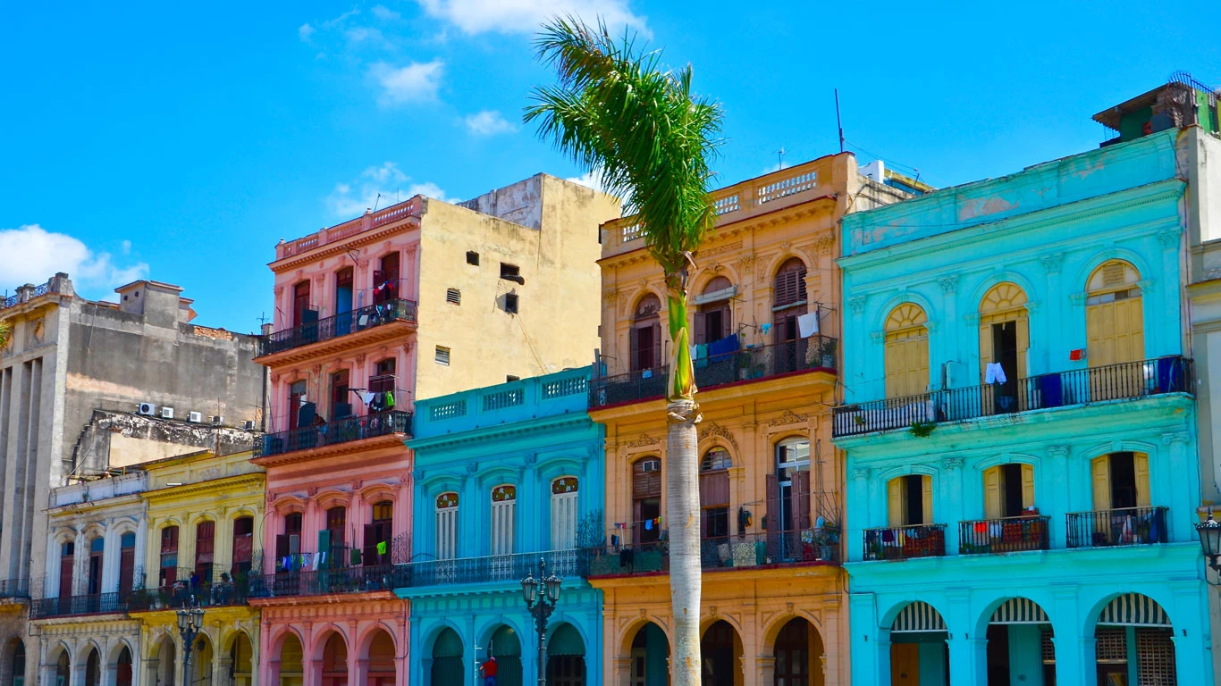 Colourful houses in Havana, Cuba