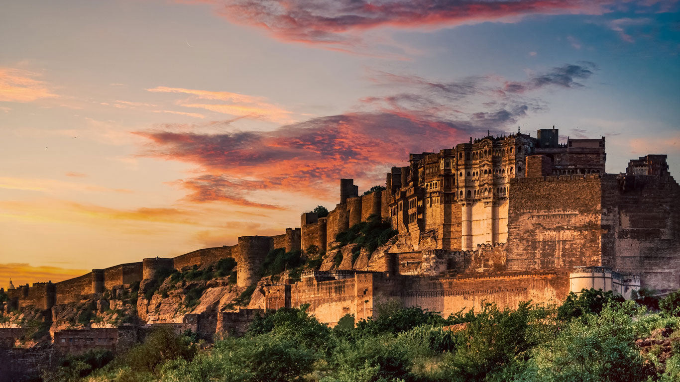 The Mehrangarh Fort in Jodhpur in India