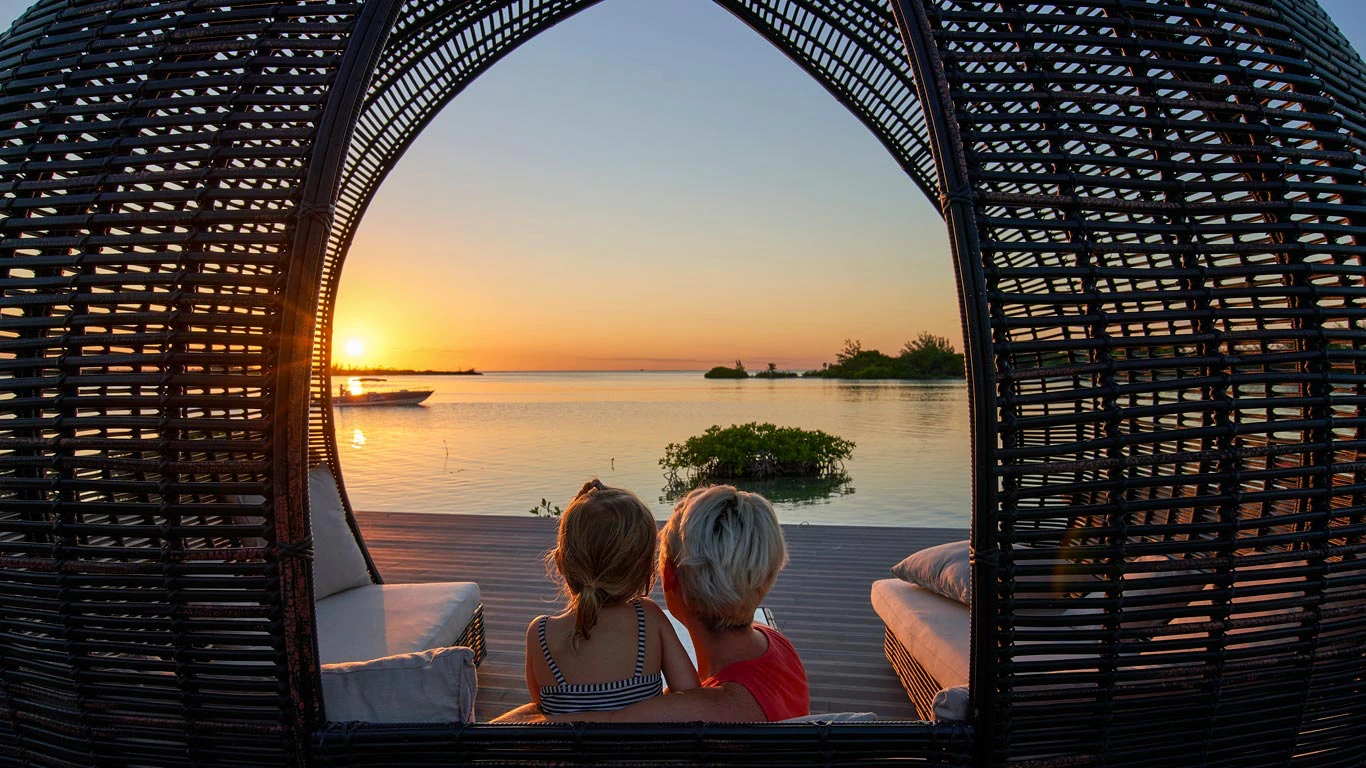 San Pedro Island at sunset in Belize