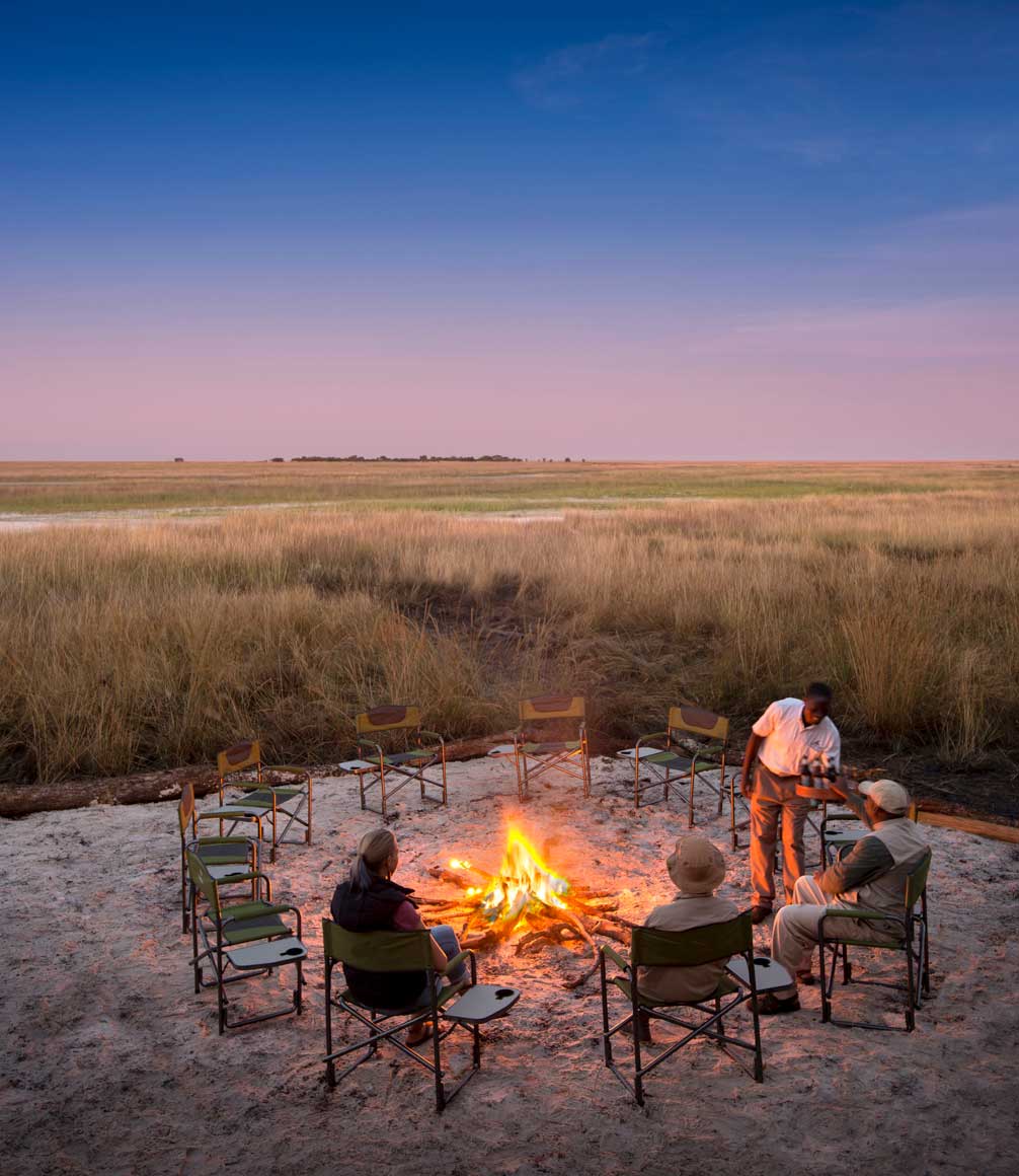 Campfire in Liuwa Plains in Zambia