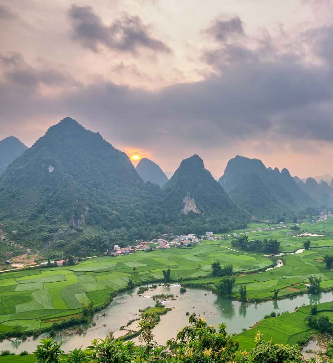 Landscape in Cao Bang in Vietnam
