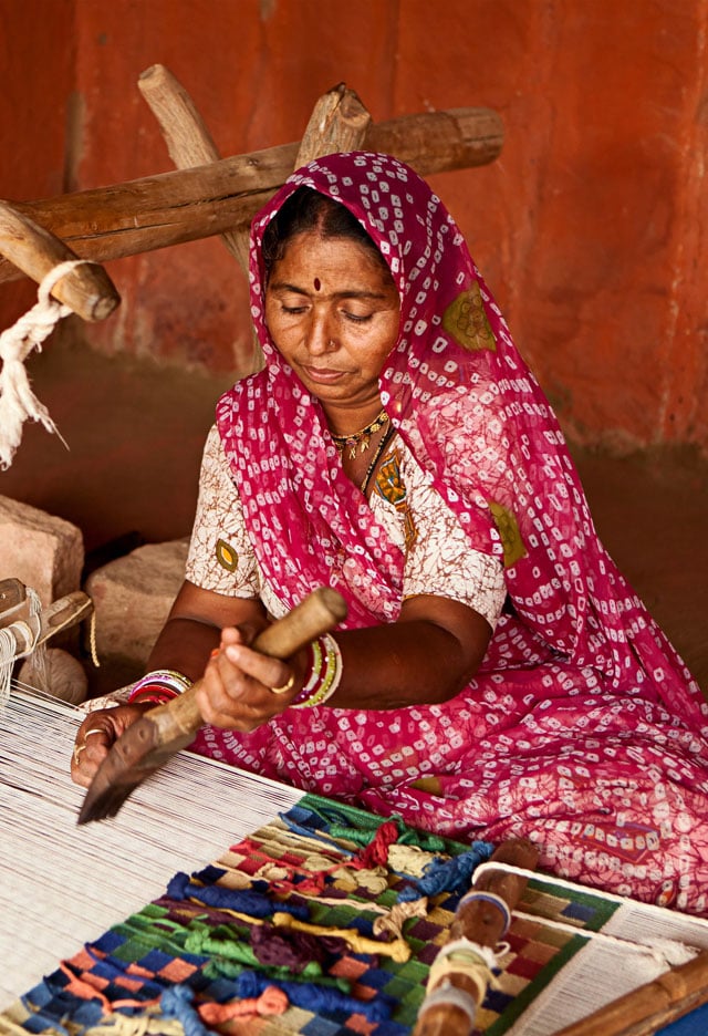 Weaving project in India