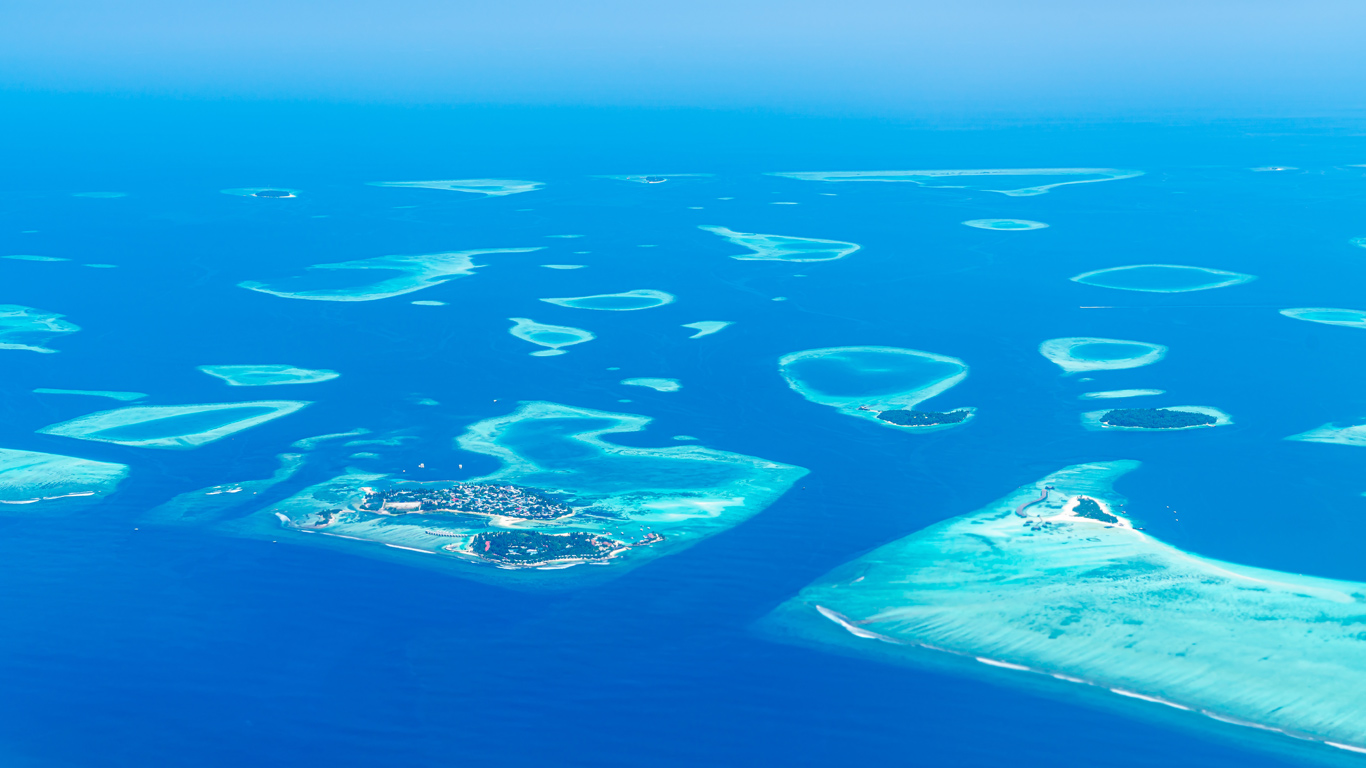 Aerial view of the Maldives