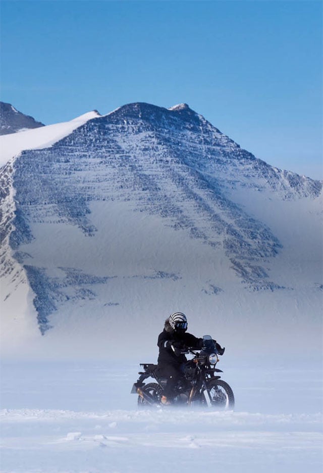 Remote expedition on motorbike to antarctica