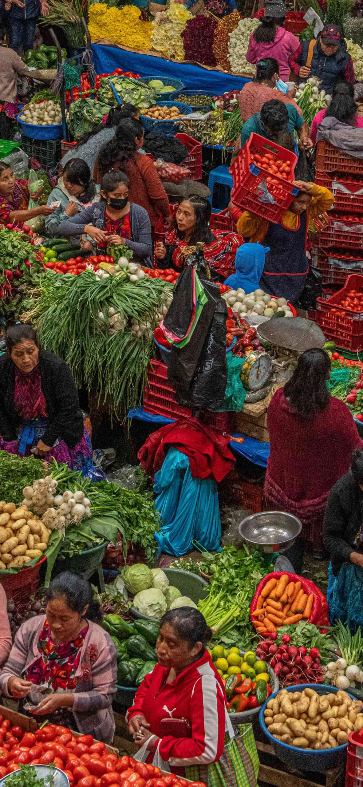 Busy market in Chichicastenango, Guatemala