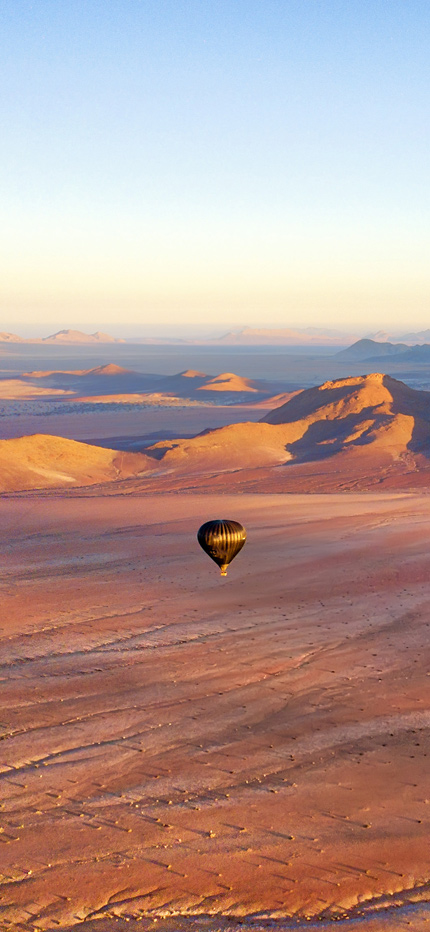 Hot air balloon over the Namibian Desert