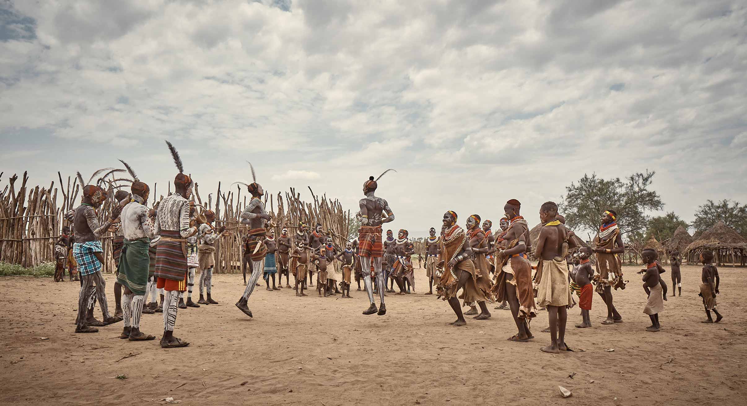 Kara tribe in Omo Valley dancing, Ethiopia