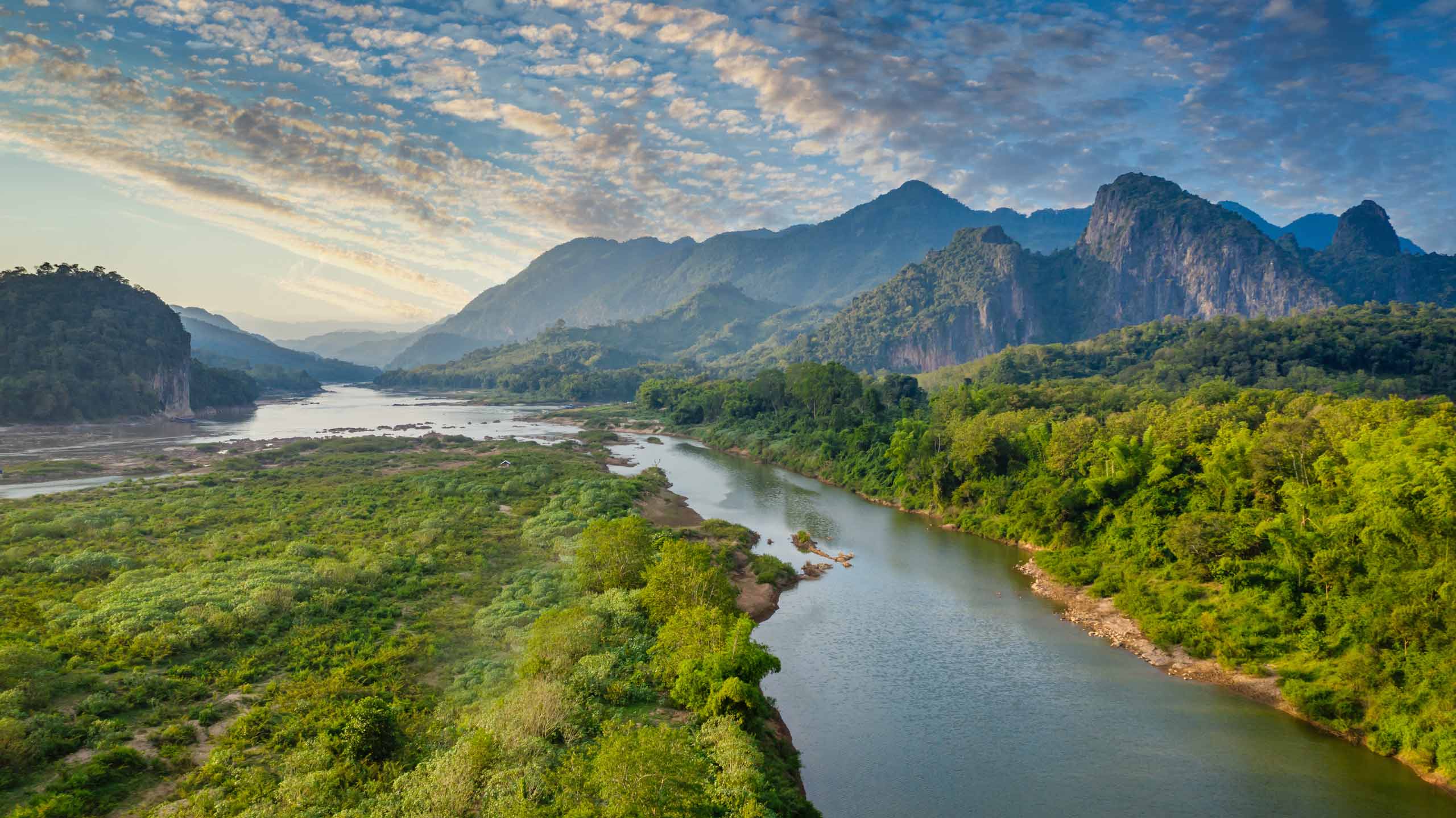 View of Mekong river near Luang Prabang in Laos
