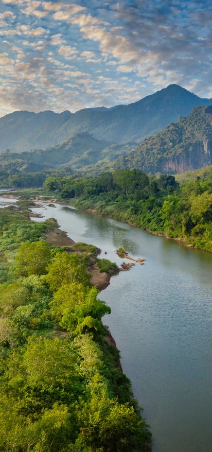 View of Mekong river in Laos near Luang Prabang