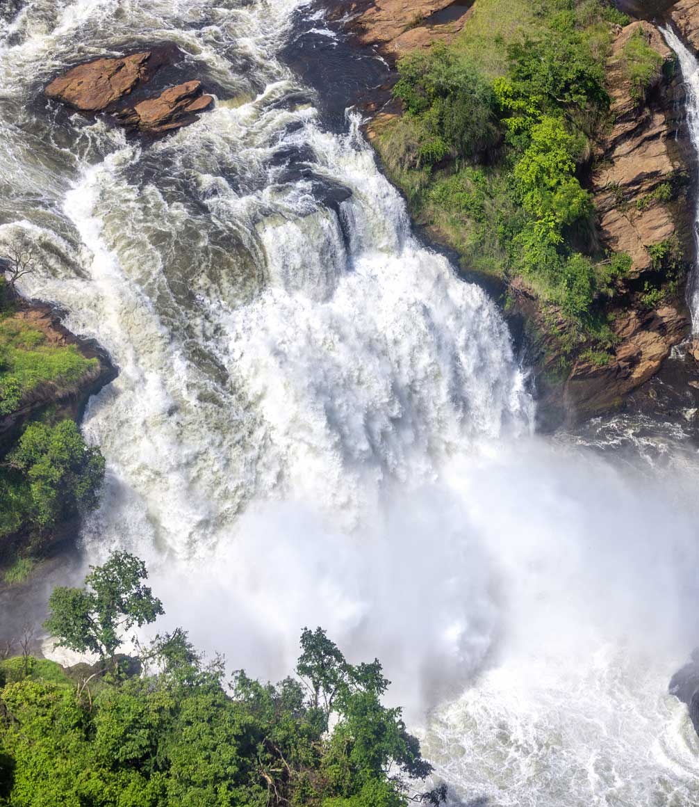 Murchison Falls in Uganda aerial view