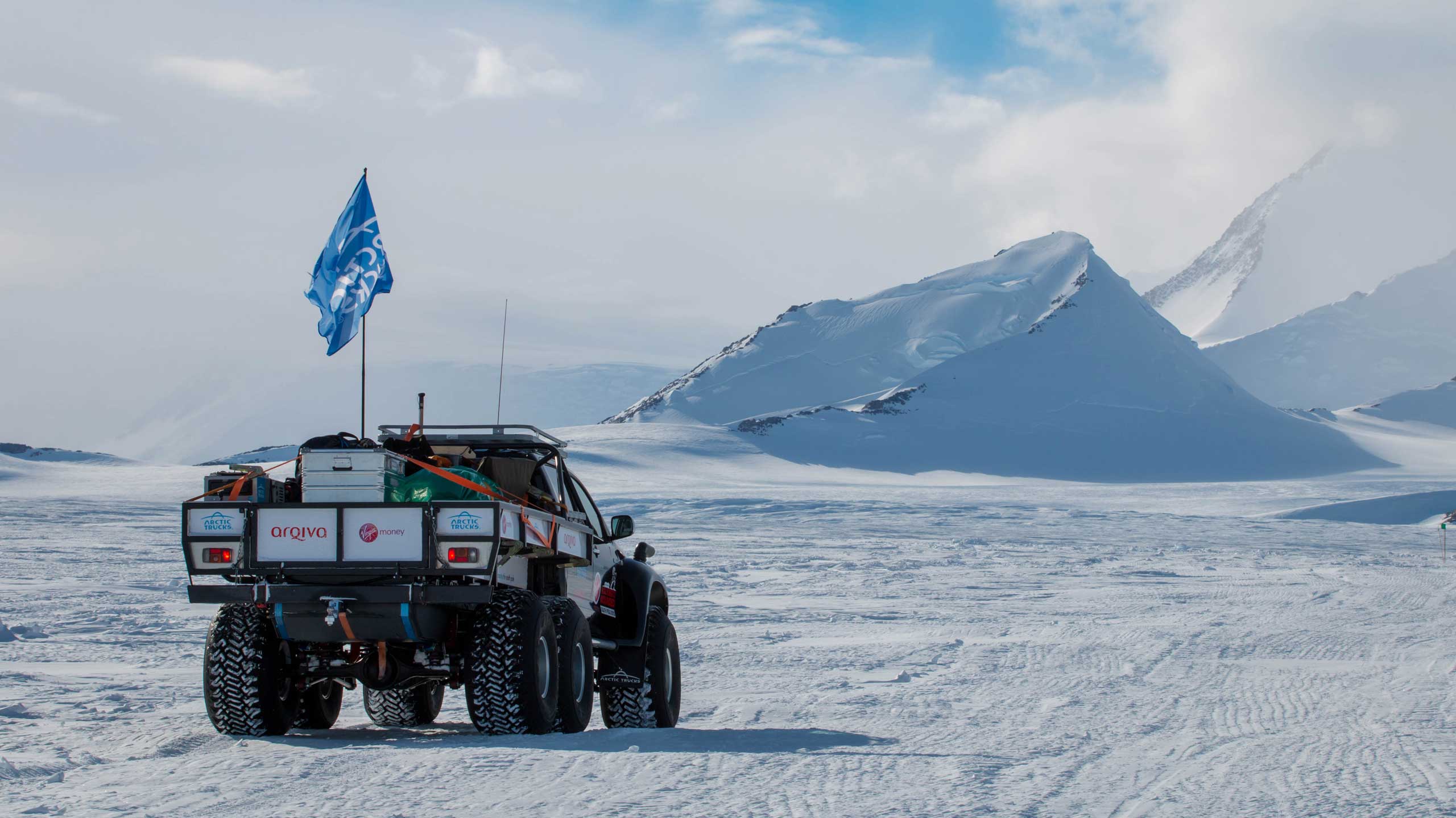 Arctic Truck Crossing Antarctica