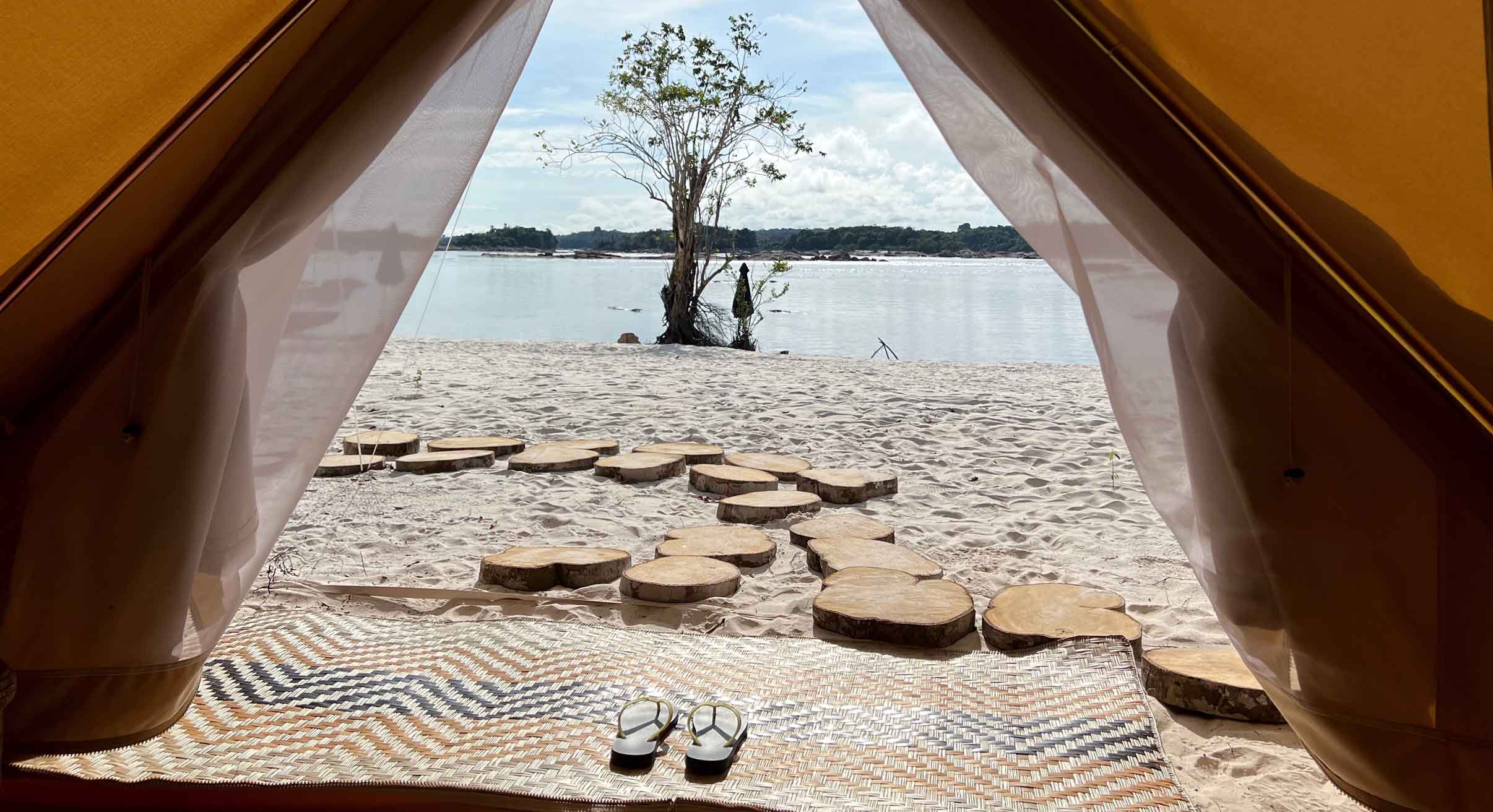 Views from mobile tent in Brazilian Amazon