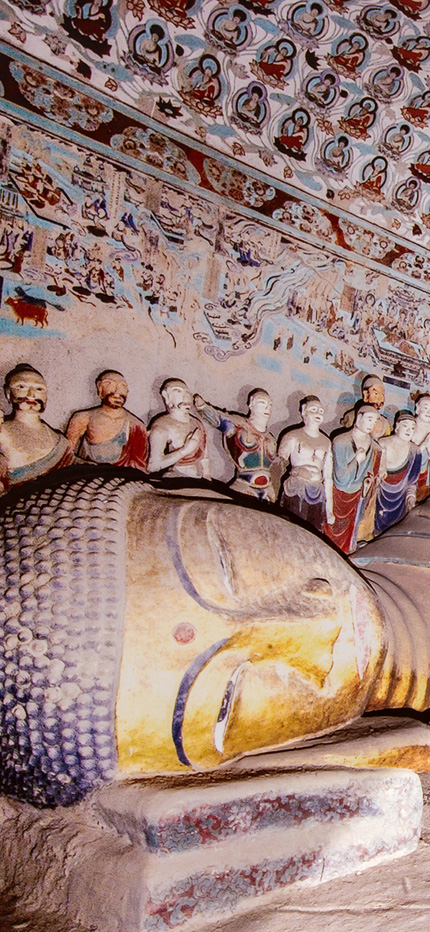 Buddhist sculpture at Mogao Caves in China