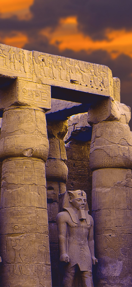 Karnak Temple sculptures in Luxor, Egypt
