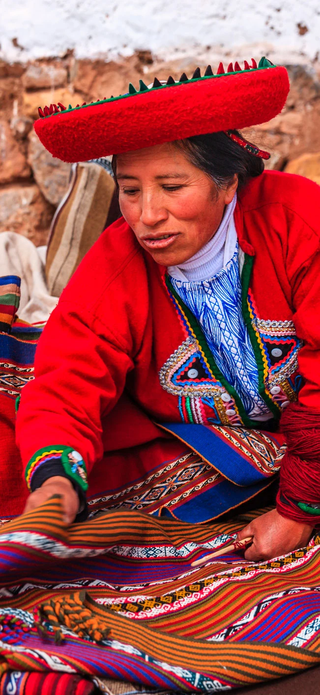 Peruvian woman selling souvenirs in Cusco, Peru
