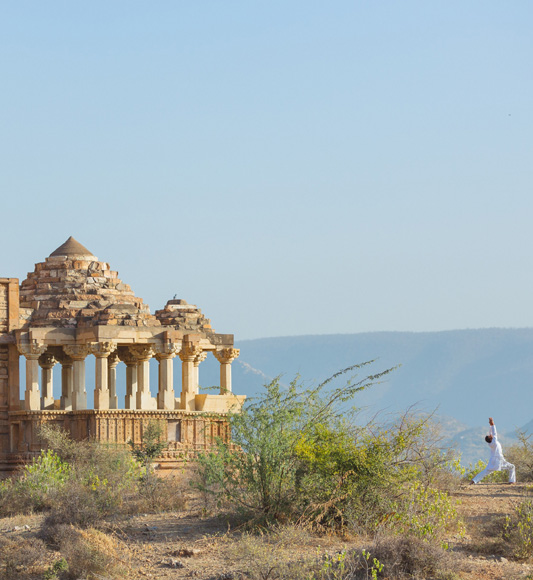Yoga at Bhangargh Fort in Rajasthan, India