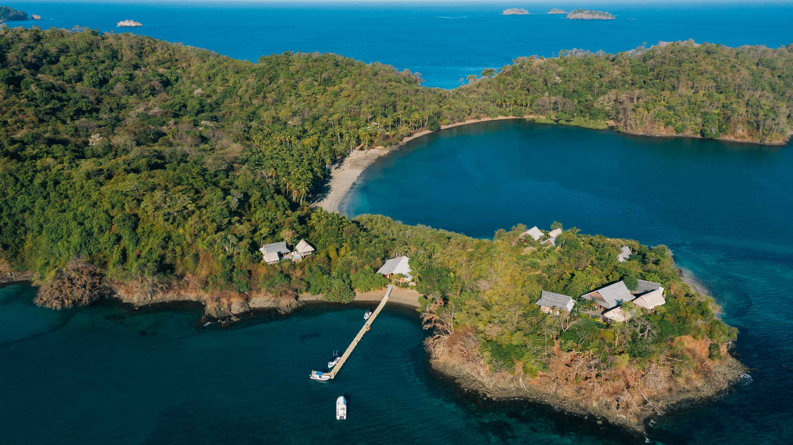 Aerial view of Islas Secas in Panama