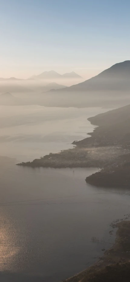 Lake Atitlan in Guatemala at sunset