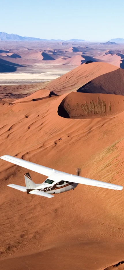 Flying over Skeleton Coast in Namibia