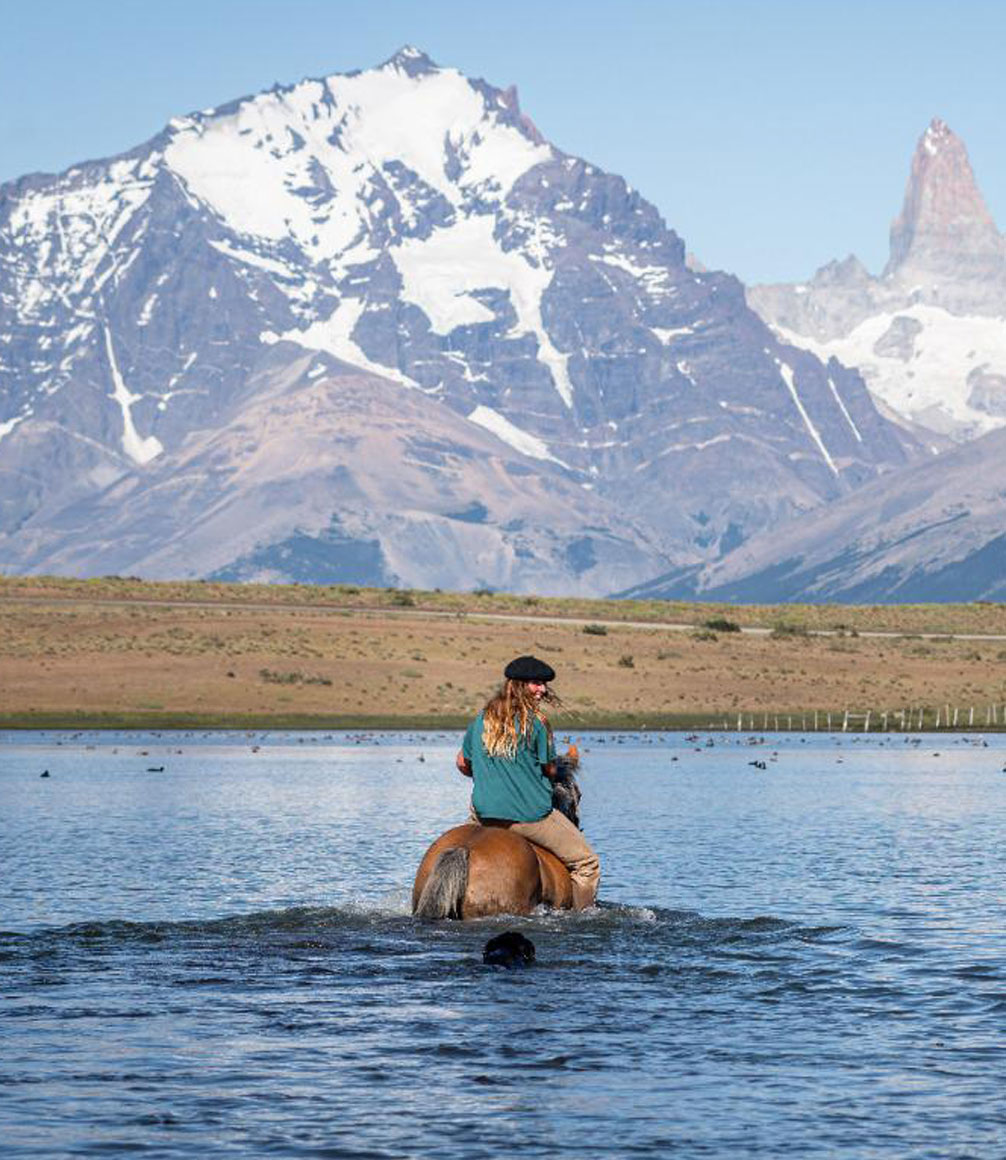 Riding in lake in Patagonia, Chile