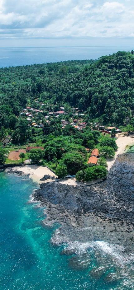 View of the islands of Sao Tome & Principe in Africa