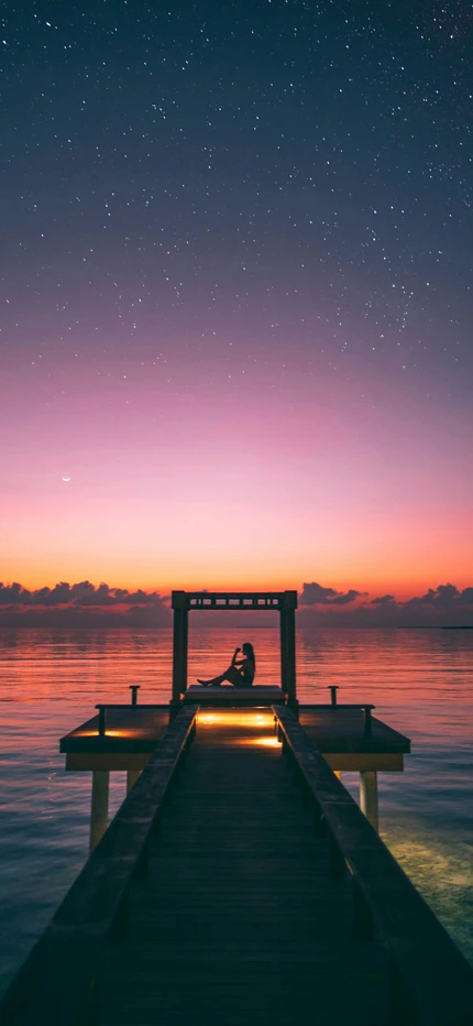 Meditation at sunset in the Maldives