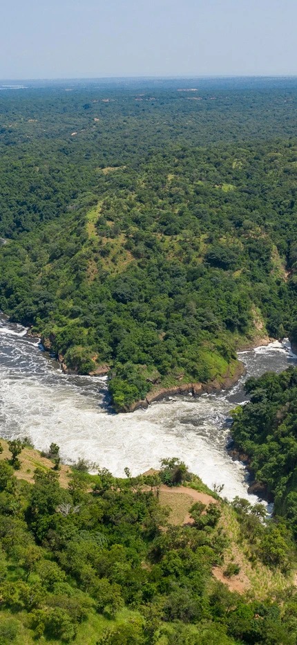Aerial view of Murchison Falls in Uganda