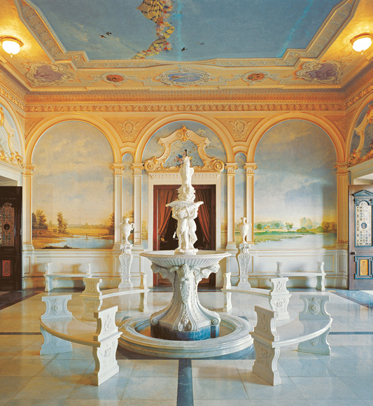 Lobby at Taj Falaknuma Palace in India