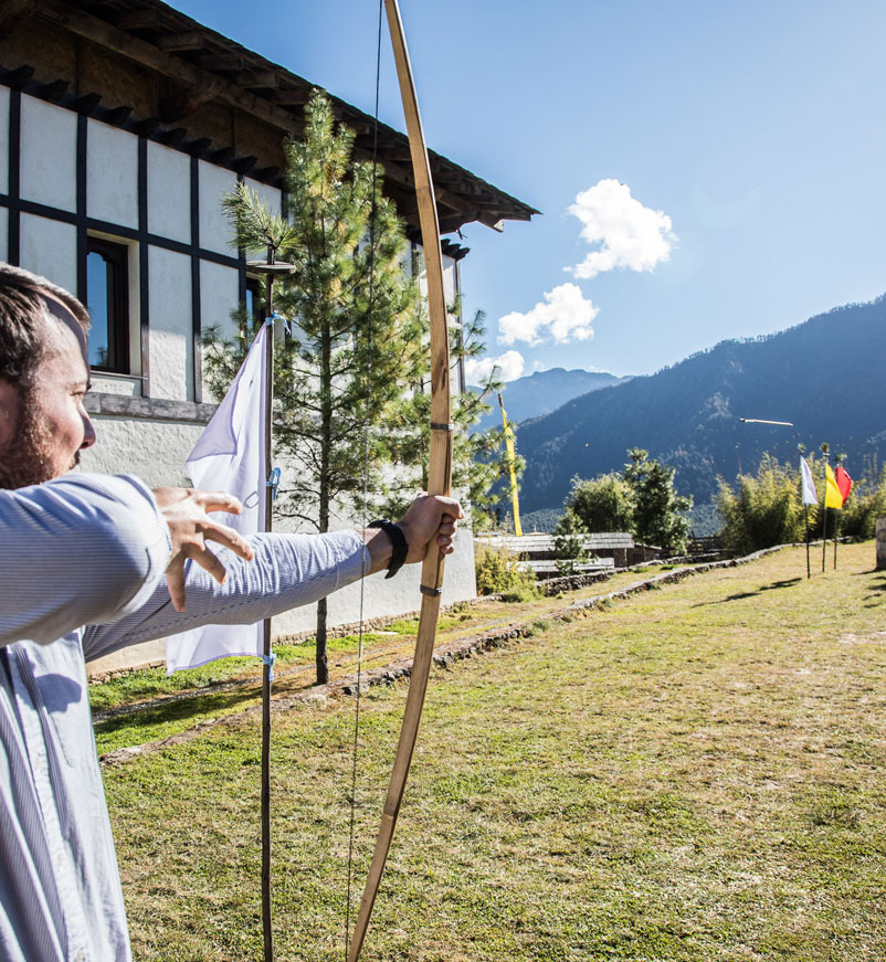 Archery at Gangtey Lodge in Bhutan