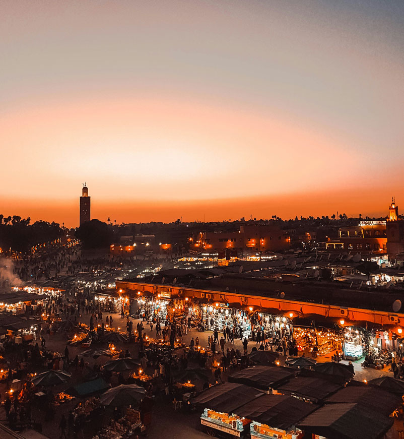 Marrakech main square market in Morocco