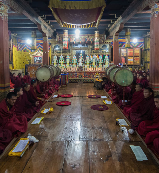 Monks in Gangtey, Bhutan