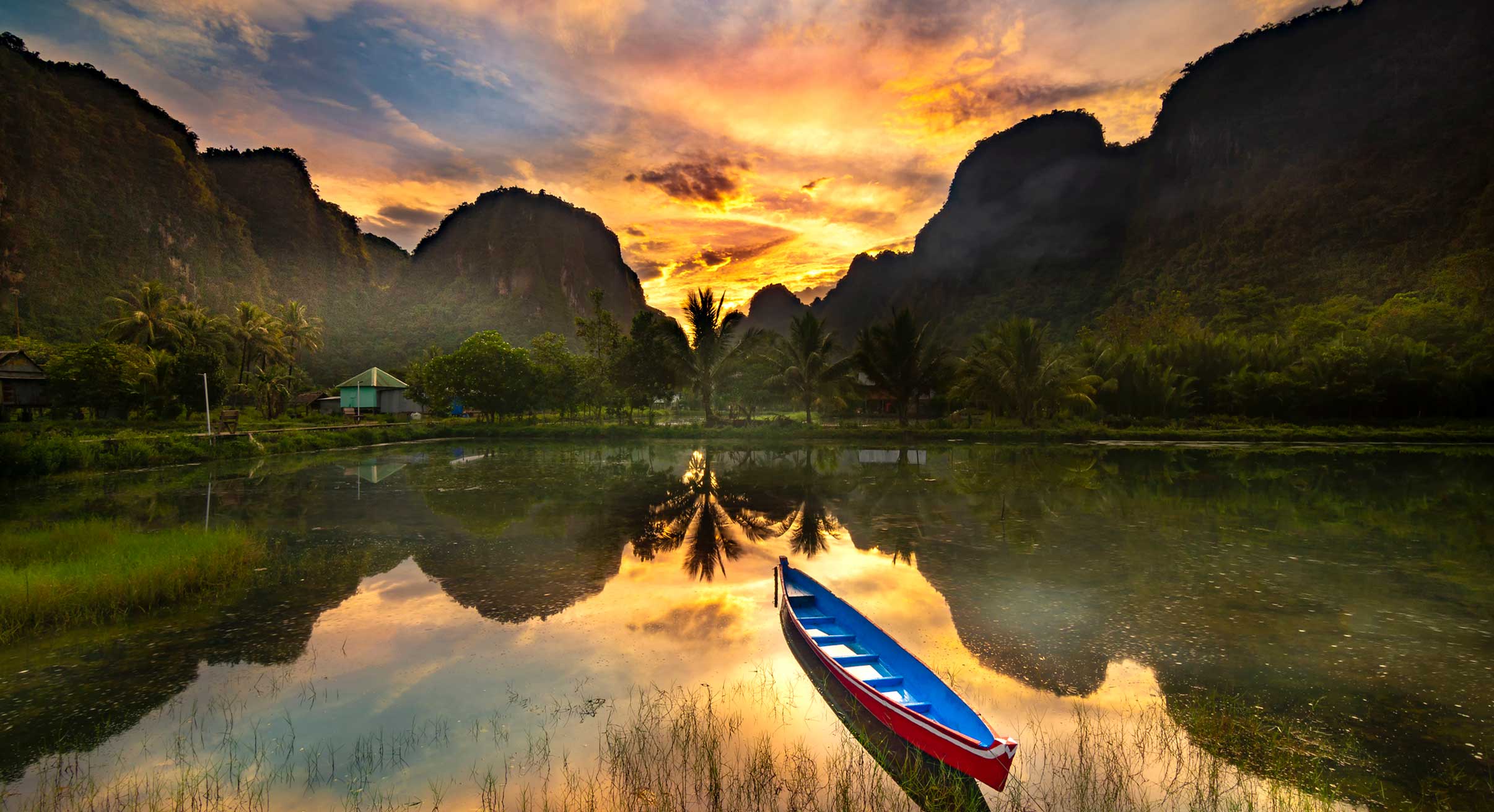 Canoe in Rammang-Rammang, Indonesia