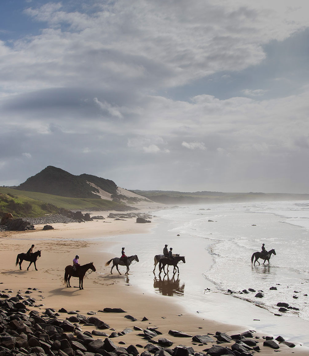 Riding on the Wild Coast beaches in South Africa