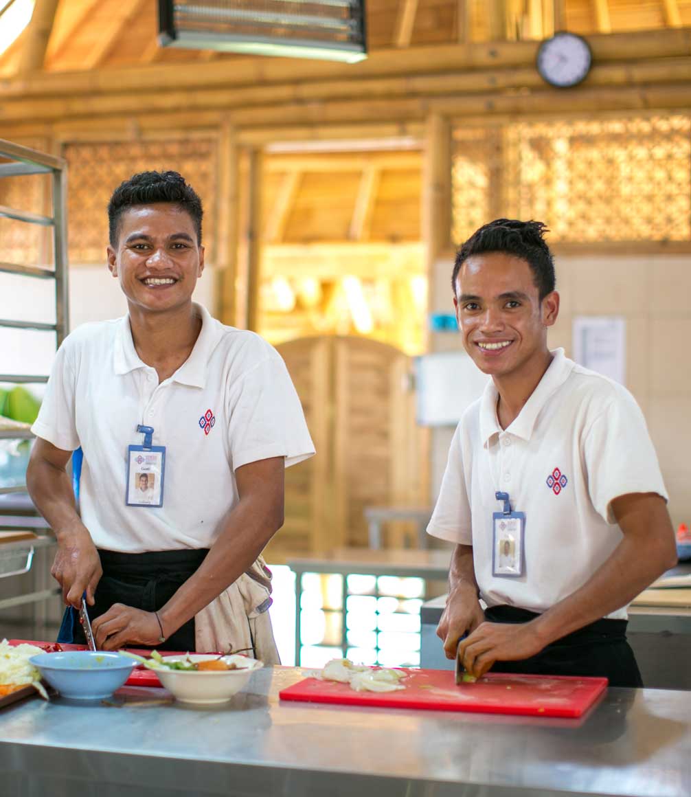 Culinary skills during Sumba Hospitality Foundation project in Indonesia