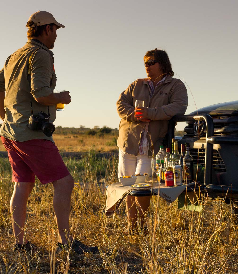 sundowners on safari in zimababwe