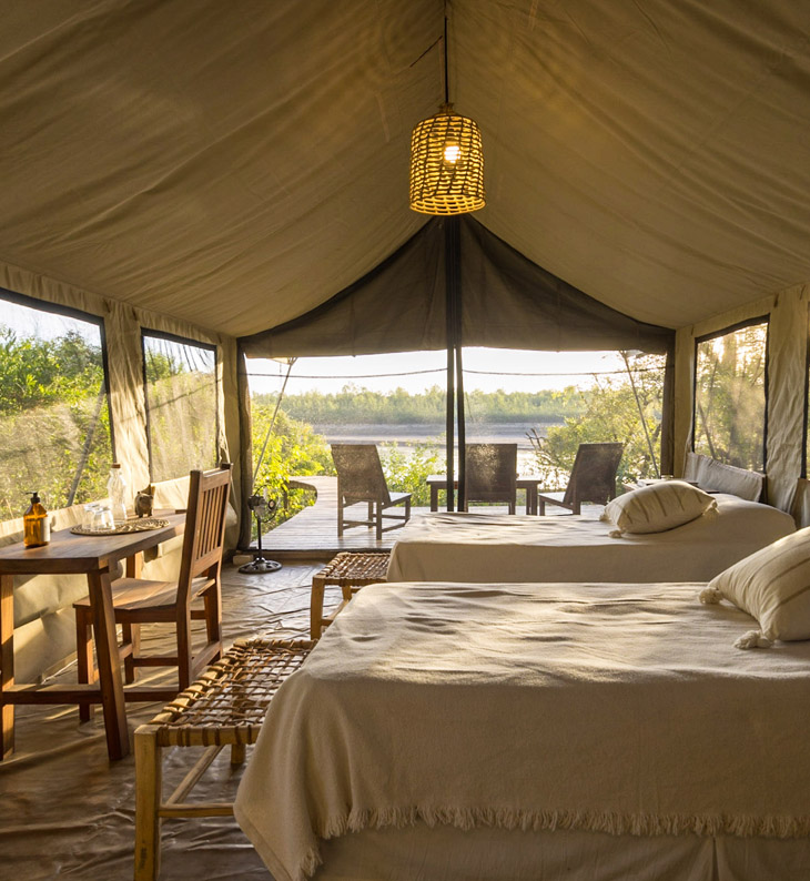 guest tent at Los Palmares tented camp