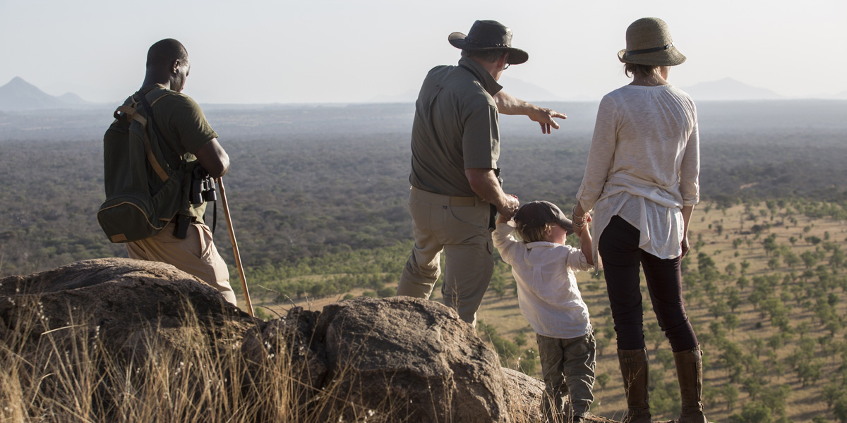 family walk with guides in meru 