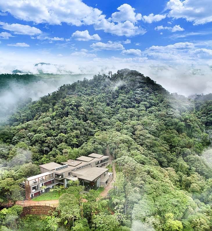 mashpi lodge aerial view