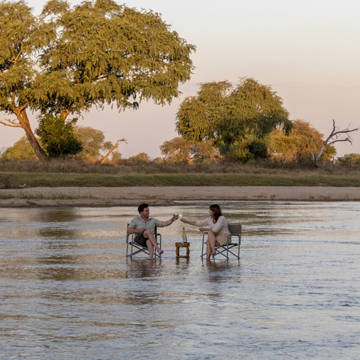sundowners at mwaleshi camp