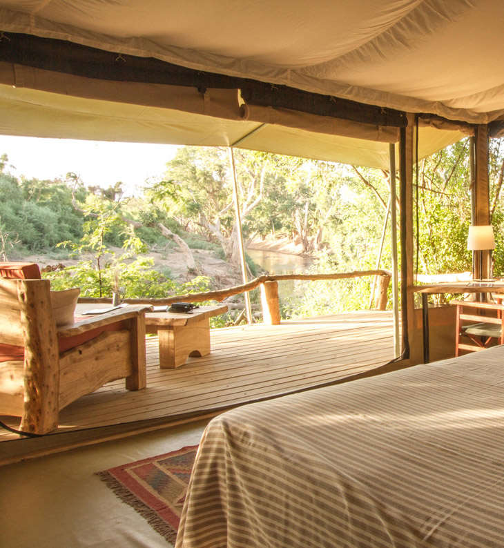 guest bedroom at Shompole wilderness